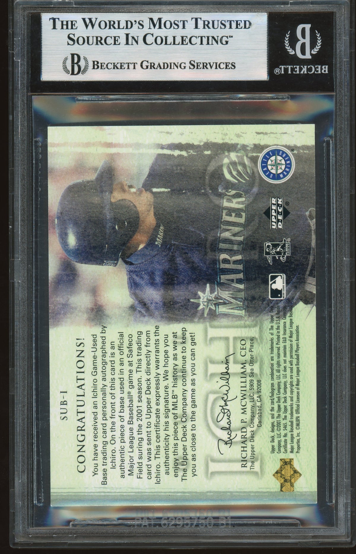 2001 Upper Deck Ultimate #SUB-I Ichiro Suzuki RC Rookie AUTO /25 BGS 8.5