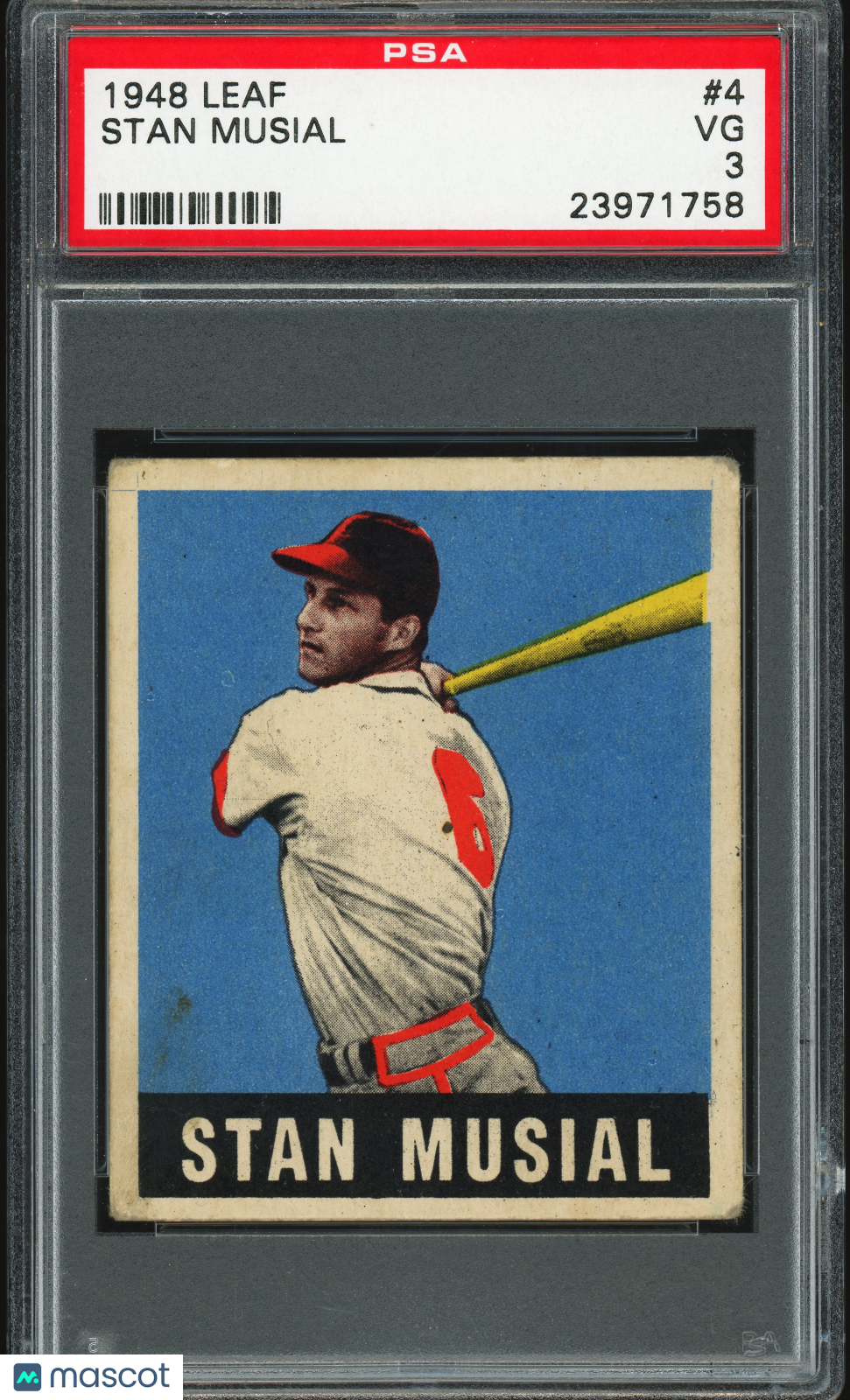 1948 Leaf #4 Stan Musial RC Rookie PSA 3 VG Nice Color + Well Centered