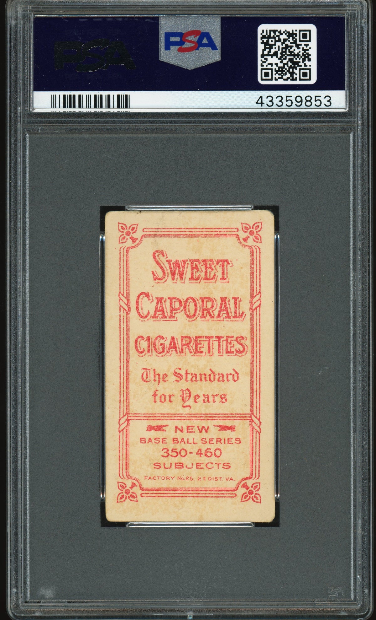 1909-11 T206 Sweet Caporal 350-460/25 Mordecai Brown Chicago PSA 2 Nice Color