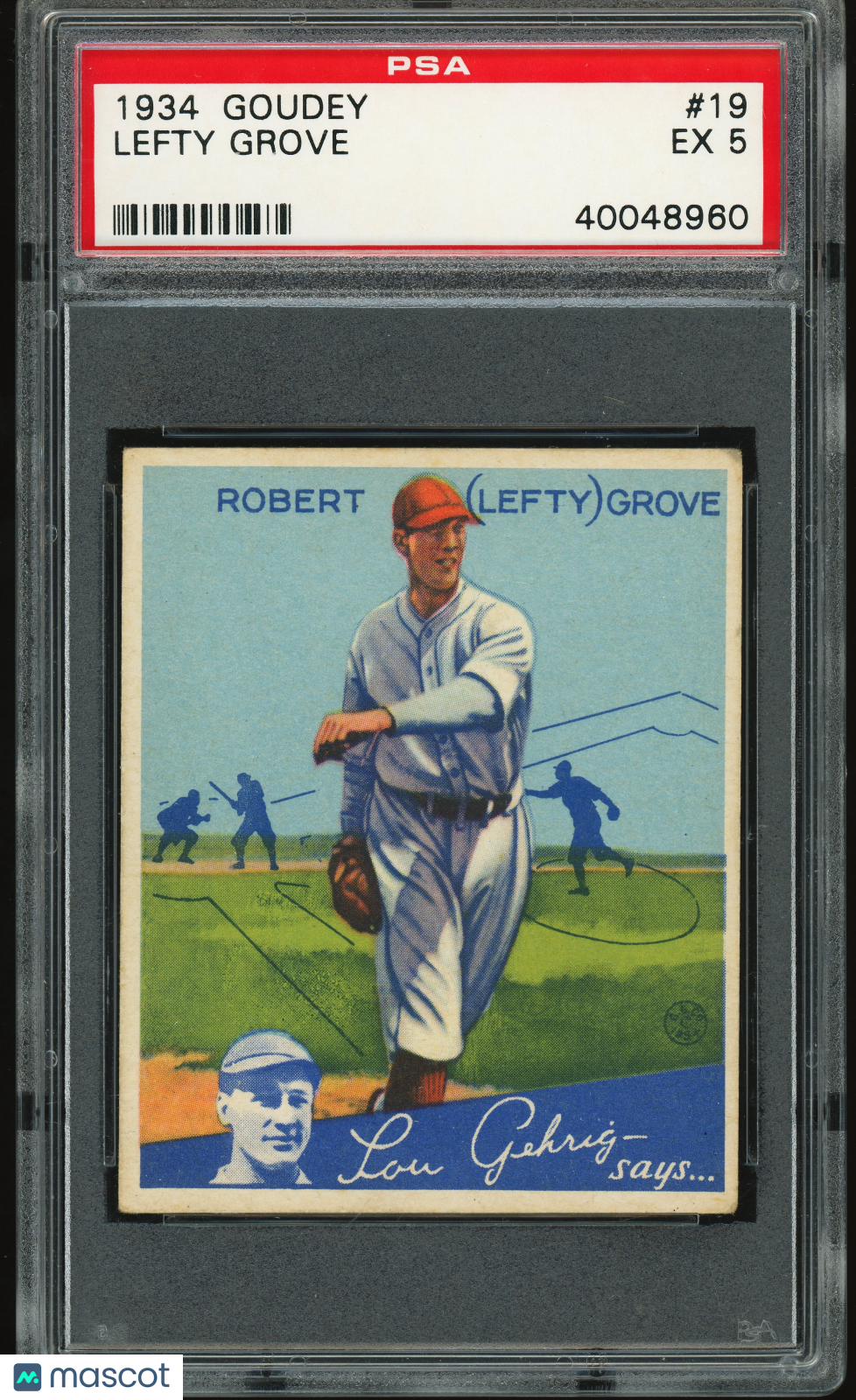1934 Goudey #19 Robert Lefty Grove PSA 5 EX