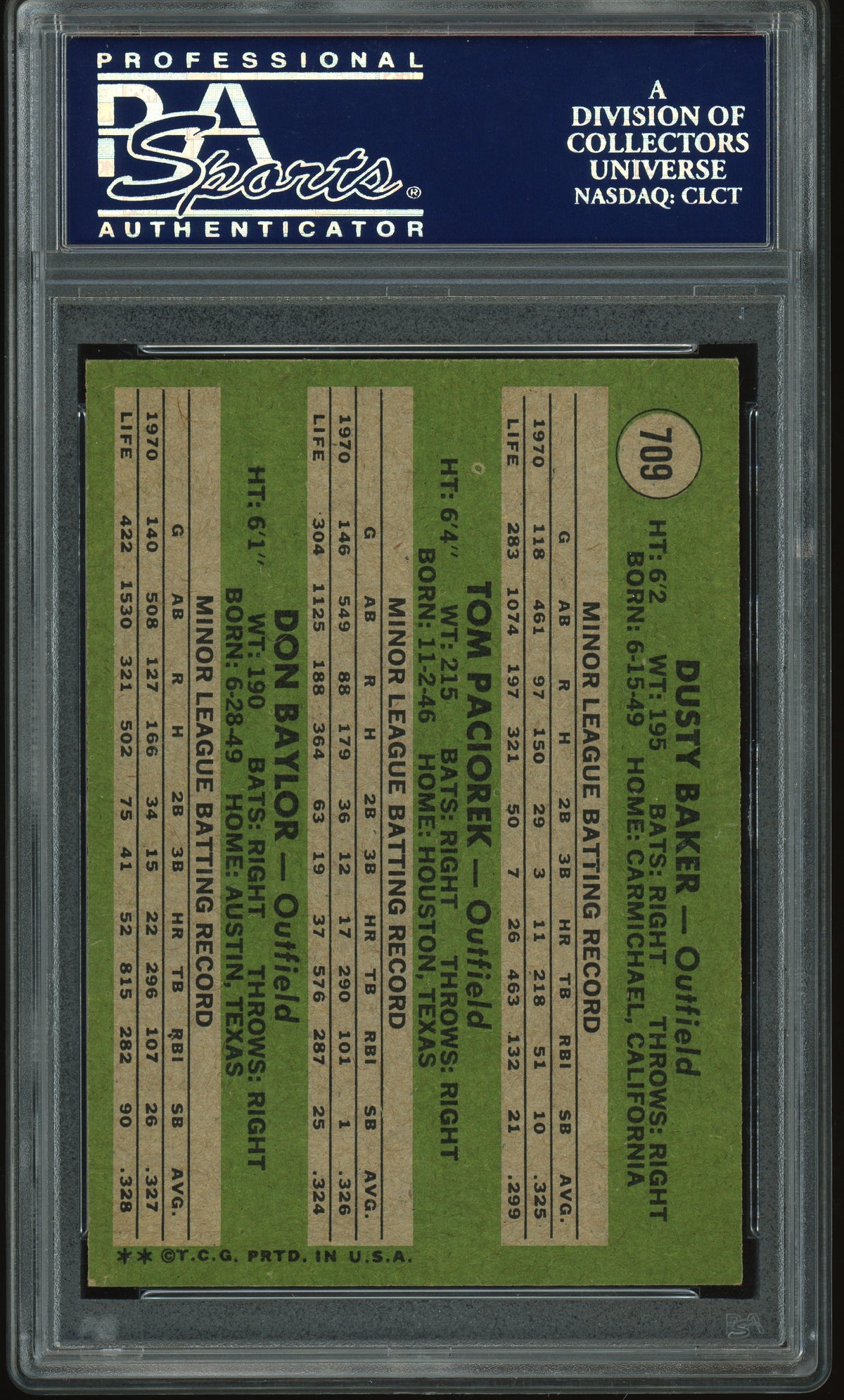 1971 Topps #709 Don Baylor Dusty Baker RC Rookie PSA 6 EX-MT