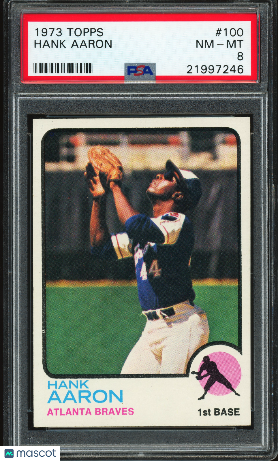1973 Topps #100 Hank Aaron PSA 8 NM-MT High Grade New Label