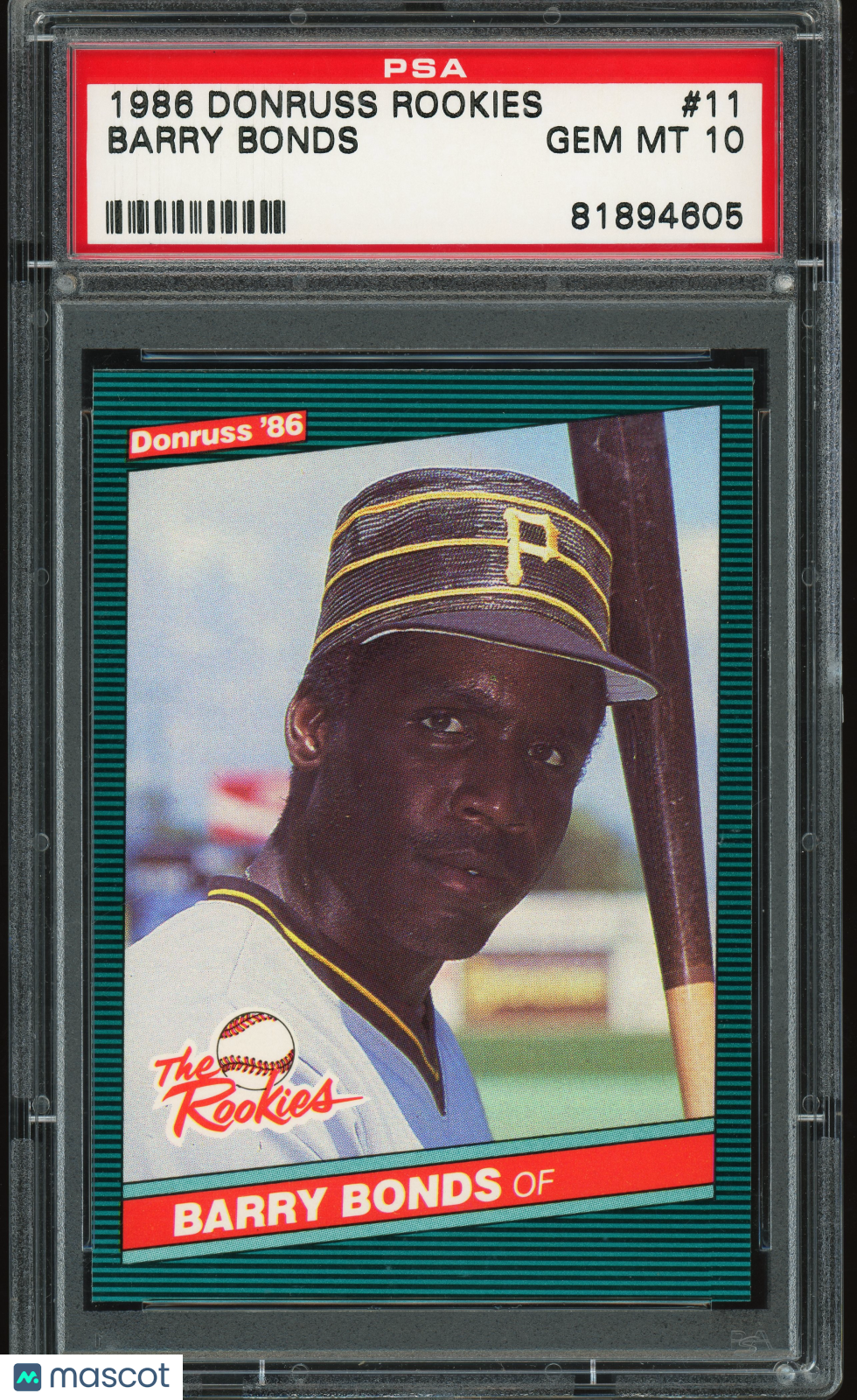 1986 Donruss Rookies #11 Barry Bonds RC Rookie PSA 10 GEM MINT