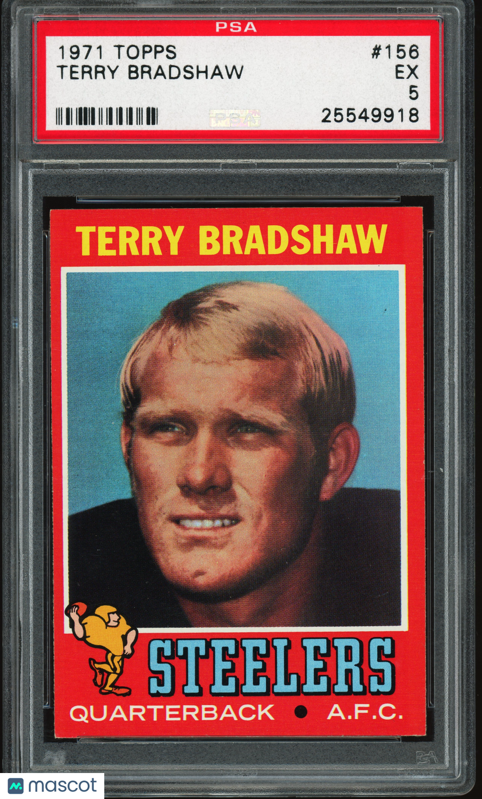 1971 Topps #156 Terry Bradshaw RC Rookie PSA 5 EX Nice Color