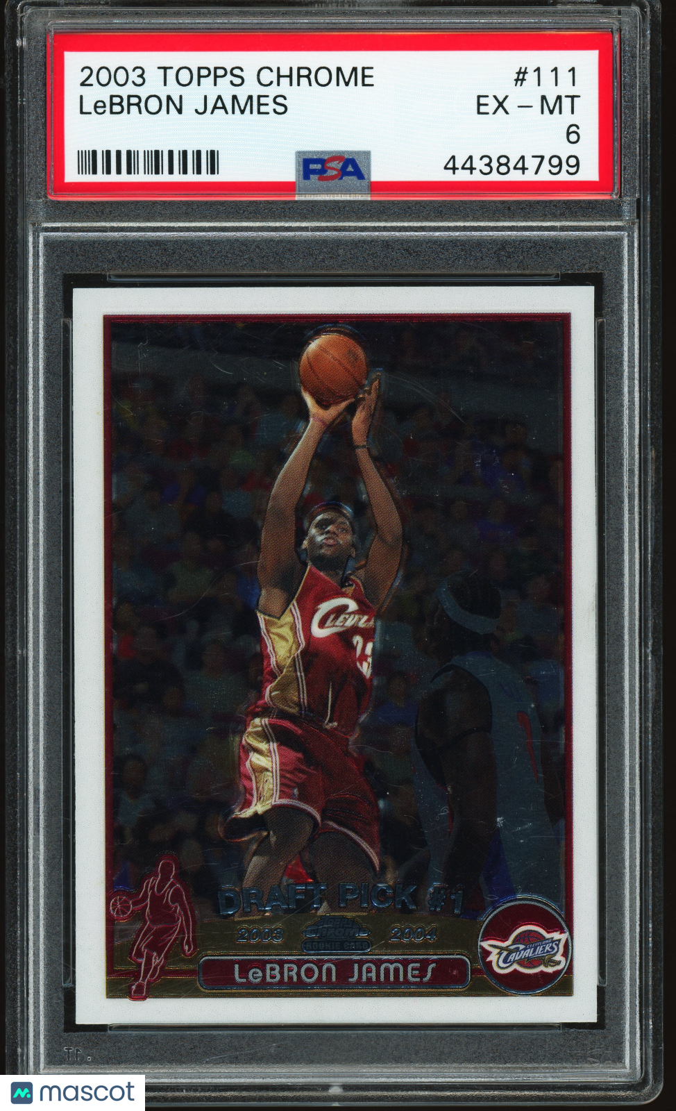 2003 Topps Chrome #111 LeBron James RC Rookie PSA 6 EX-MT New Label