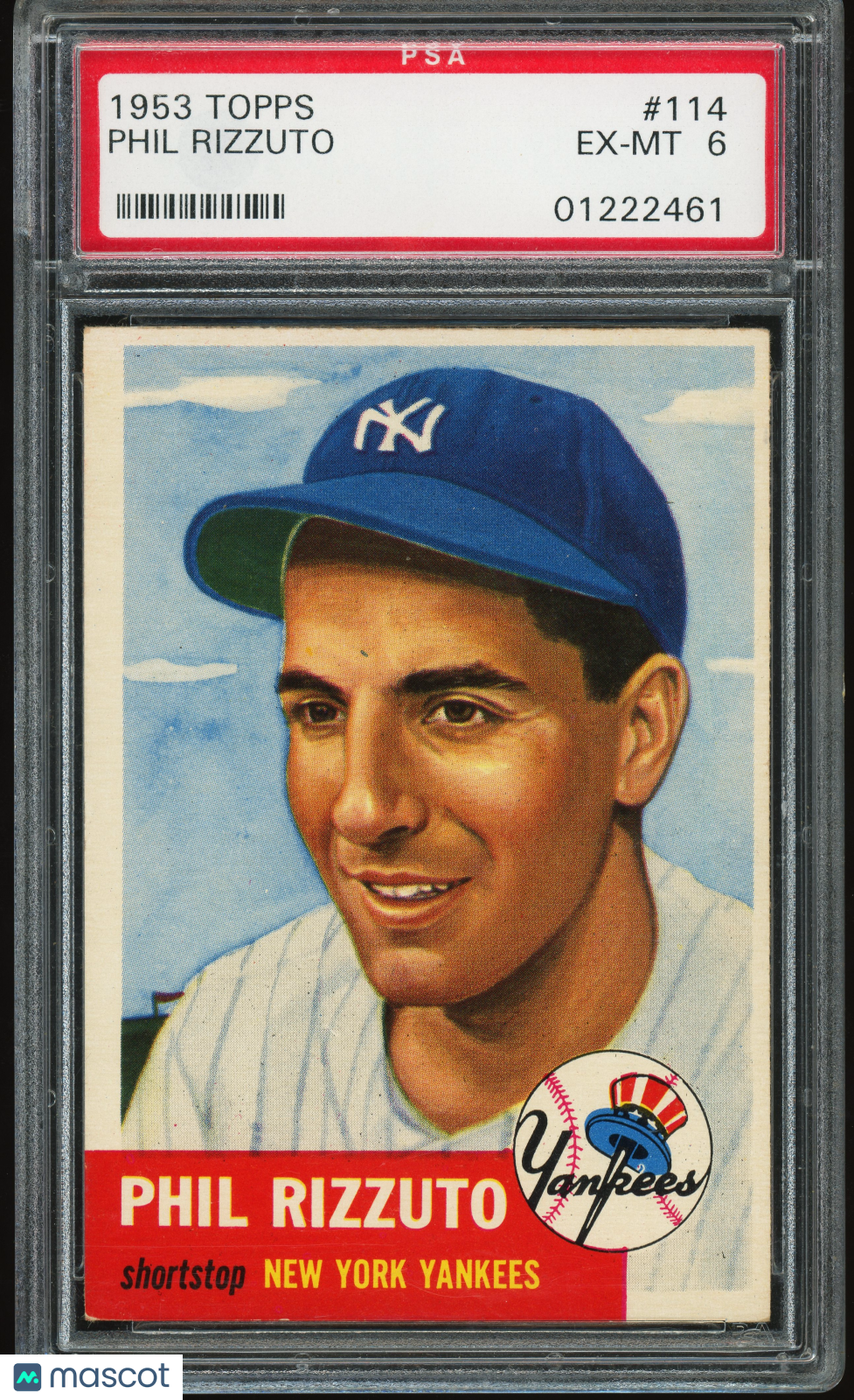 1953 Topps #114 Phil Rizzuto PSA 6 EX-MT Sharp + Nice Color