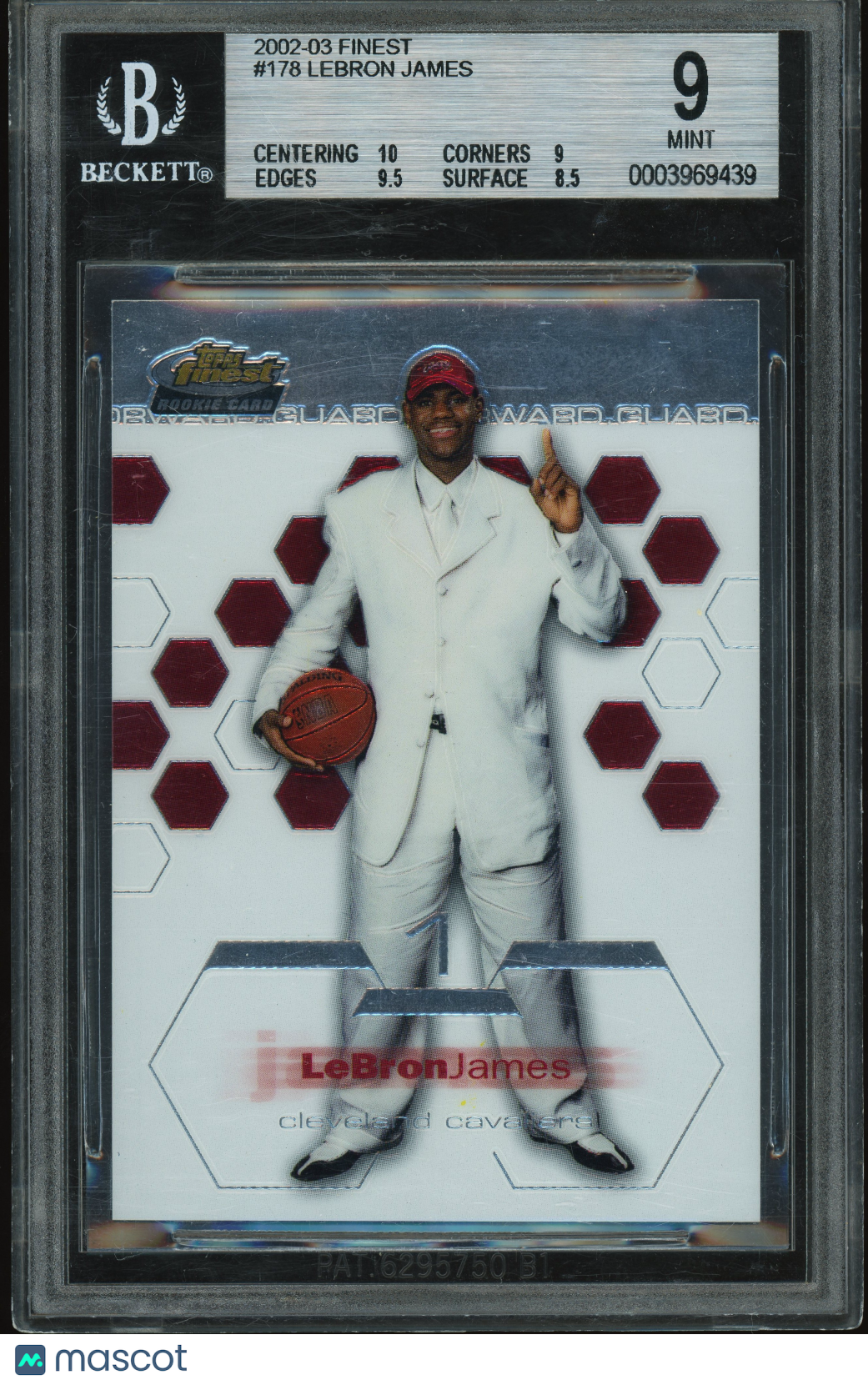 2003 Topps Finest #178 LeBron James RC Rookie BGS 9 MINT