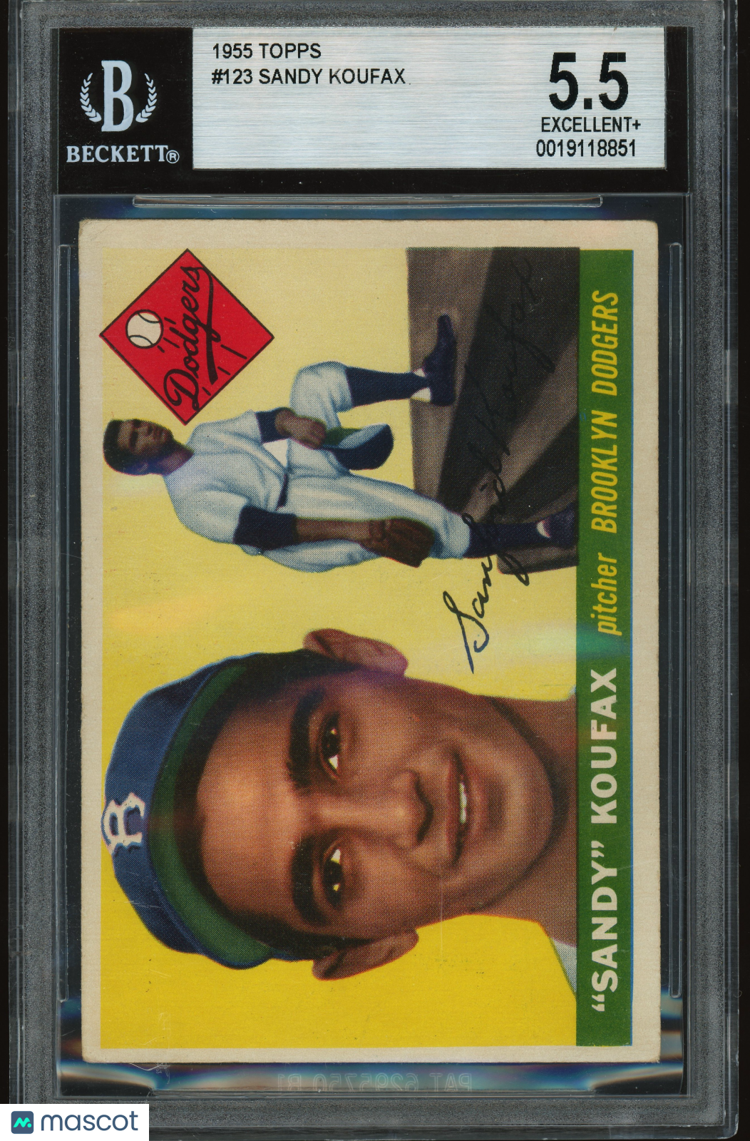1955 Topps #123 Sandy Koufax RC Rookie BGS 5.5 EX+