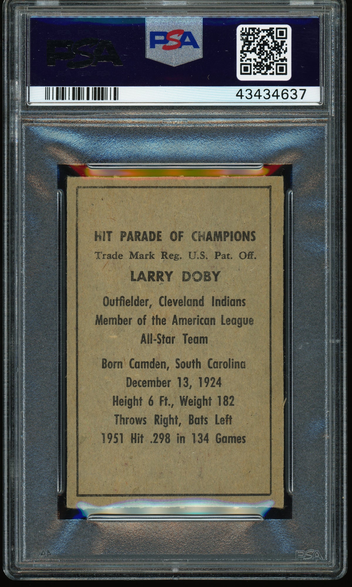 1952 Berk Ross Larry Doby PSA 7.5 NM+ High Grade New Label