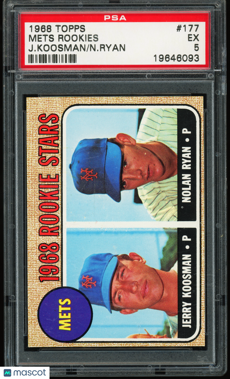 1968 Topps #177 Nolan Ryan RC Rookie PSA 5 EX Sharp