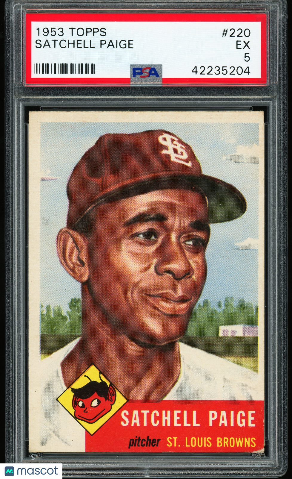 1953 Topps #220 Satchell Satchel Paige PSA 5 EX Nice Color New Label