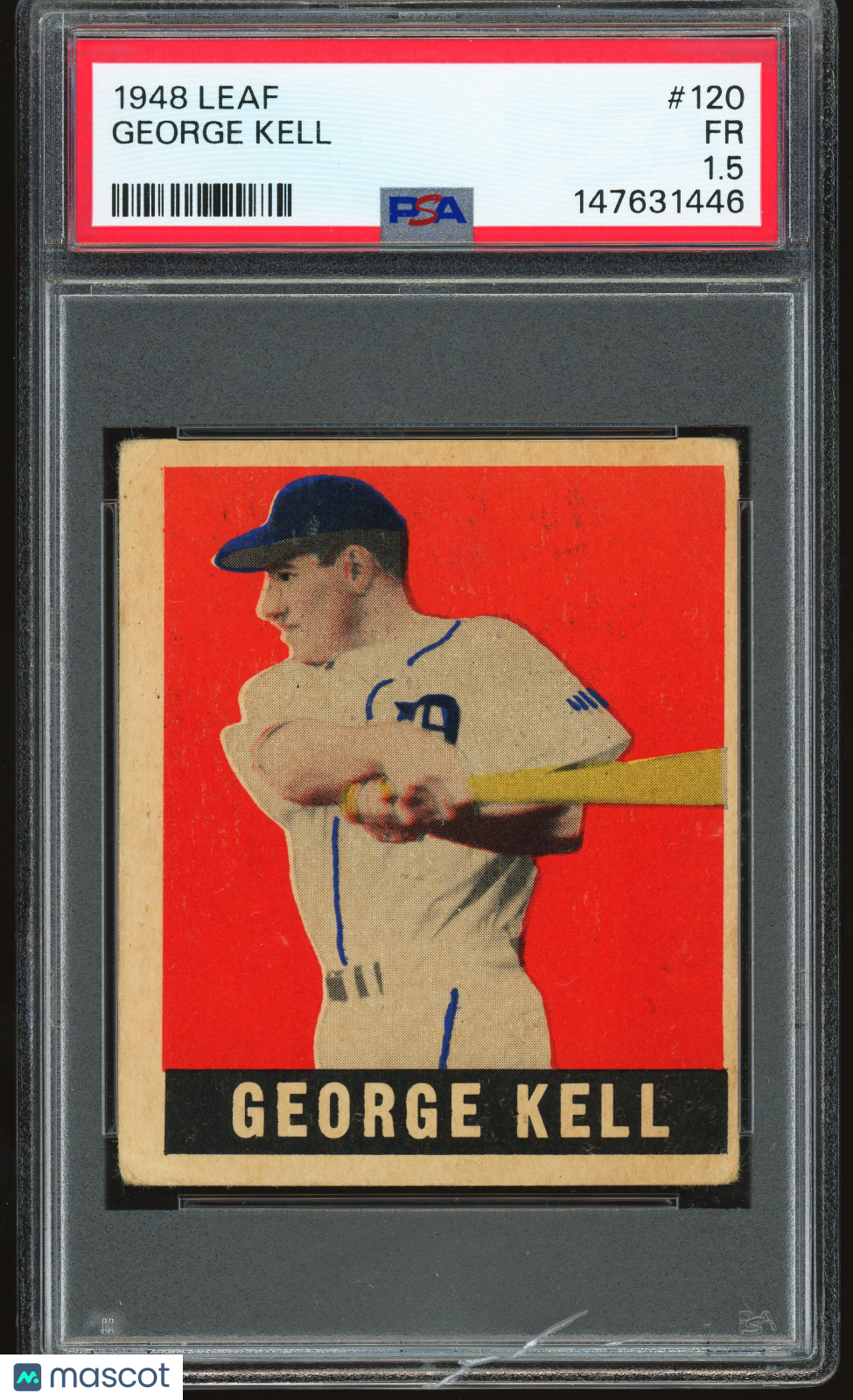 1948 Leaf #120 George Kell RC Rookie PSA 1.5 SP Short Print (crack in slab)