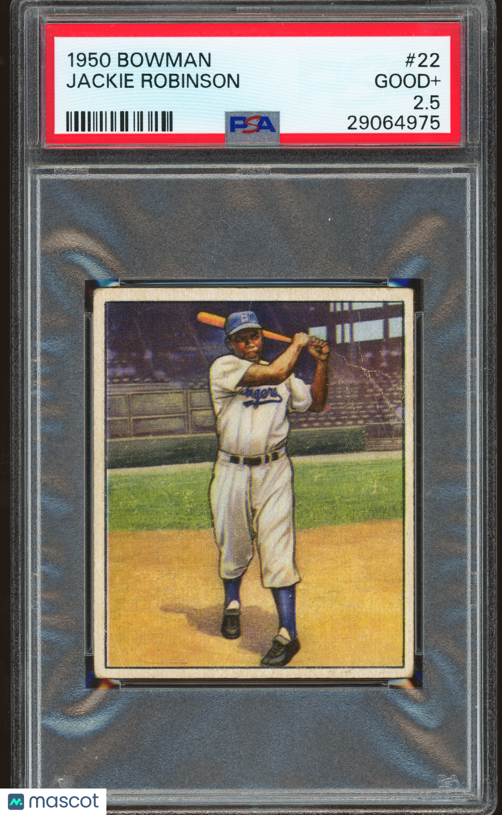 1950 Bowman #22 Jackie Robinson PSA 2.5 GD+ Well Centered New Label