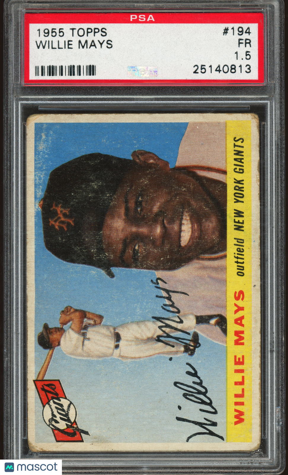 1955 Topps #194 Willie Mays PSA 1.5 Well Centered