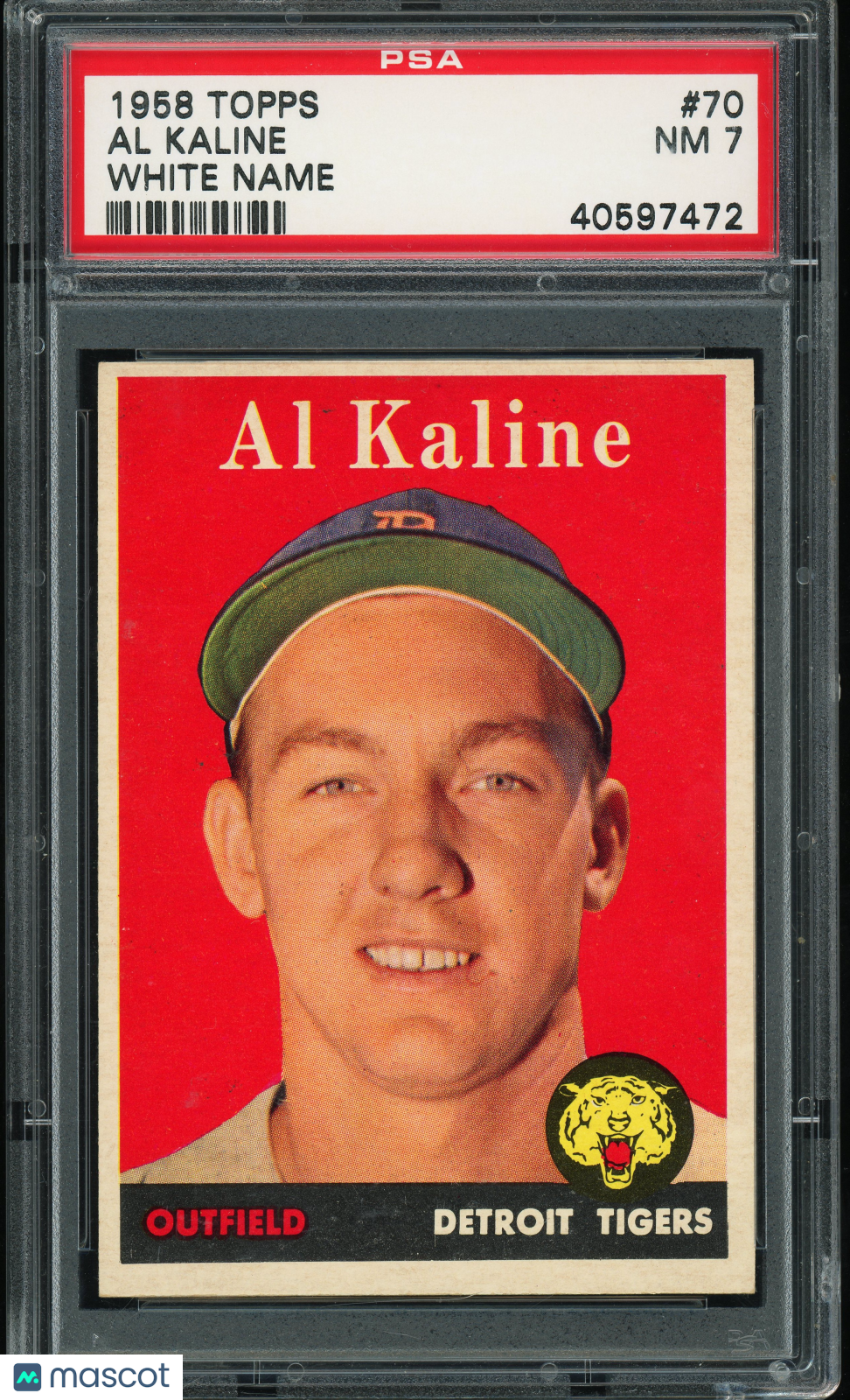 1958 Topps #70 Al Kaline White Name PSA 7 NM Near Mint