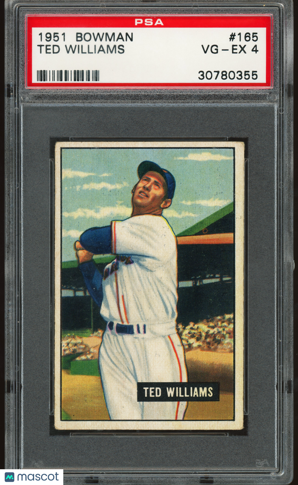 1951 Bowman #165 Ted Williams PSA 4 VG-EX