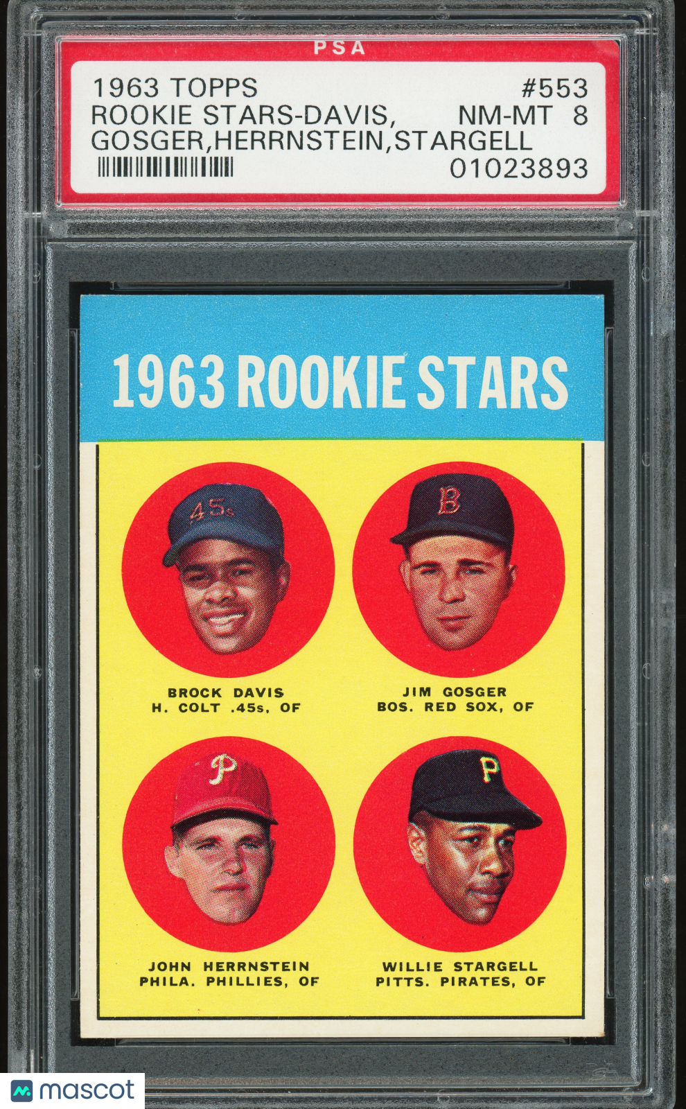 1963 Topps #553 Willie Stargell RC Rookie PSA 8 NM-MT High Grade