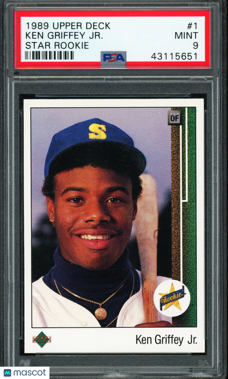 1989 Upper Deck #1 Ken Griffey Jr RC Rookie PSA 9 MINT New Label