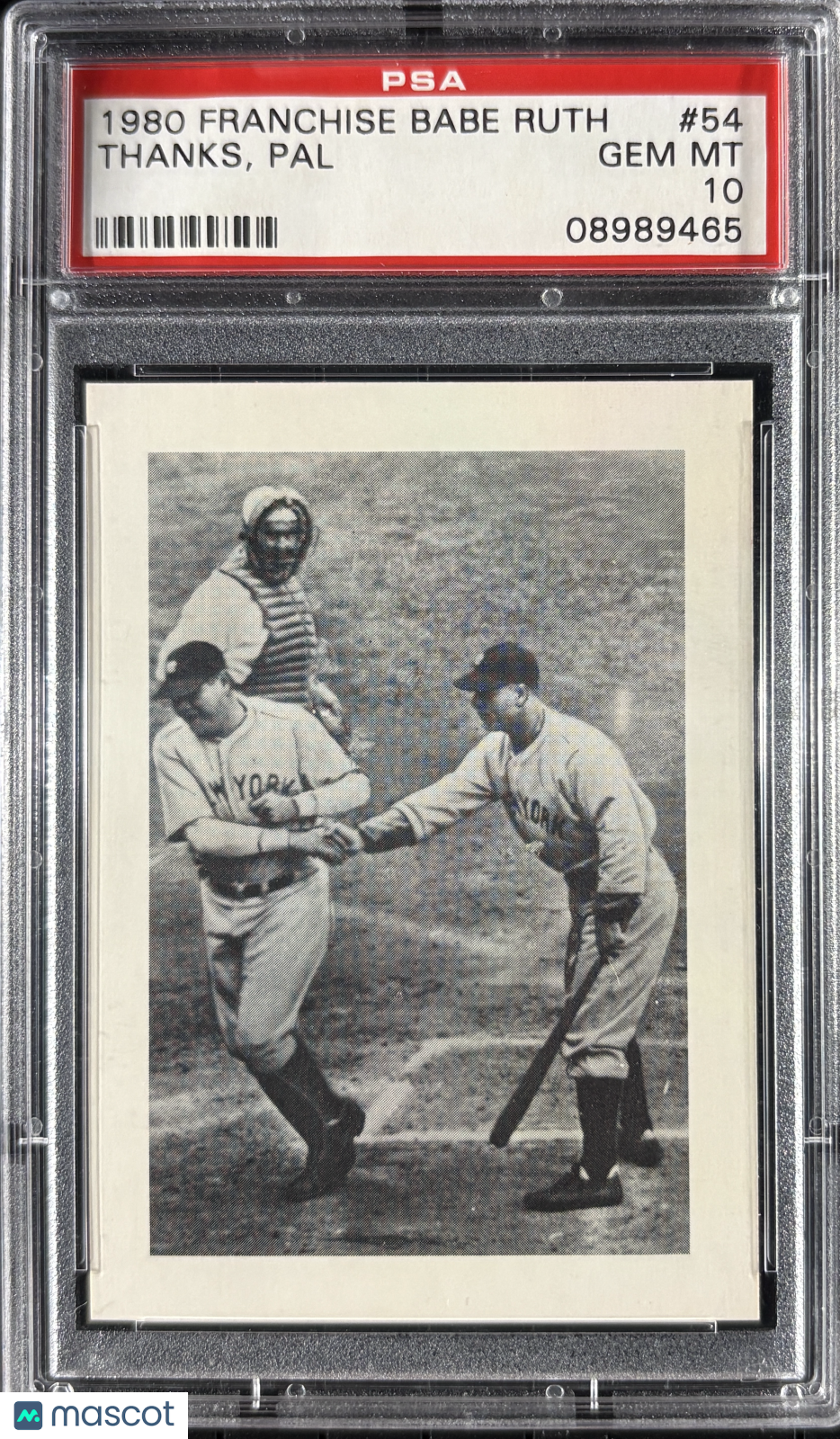 1980 Franchise Babe Ruth #54 Thanks, Pal PSA 10 GEM MT