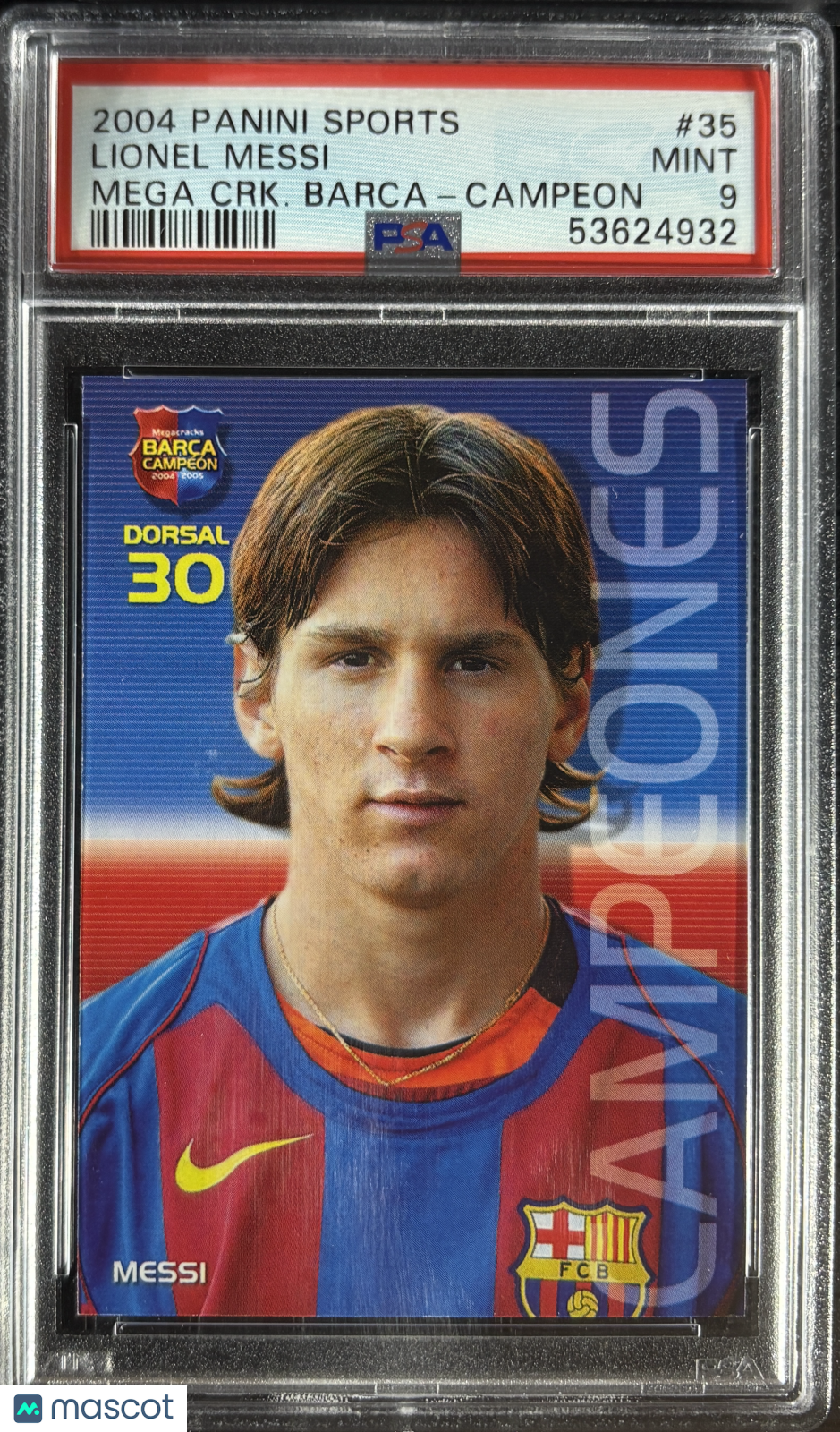 2004-05 Panini Sports Mega Cracks #35 Lionel Messi RC Rookie Campeon PSA 9 MINT