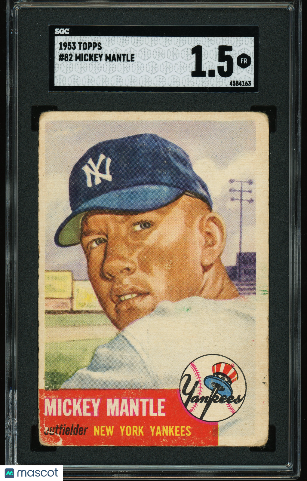 1953 Topps #82 Mickey Mantle SGC 1.5