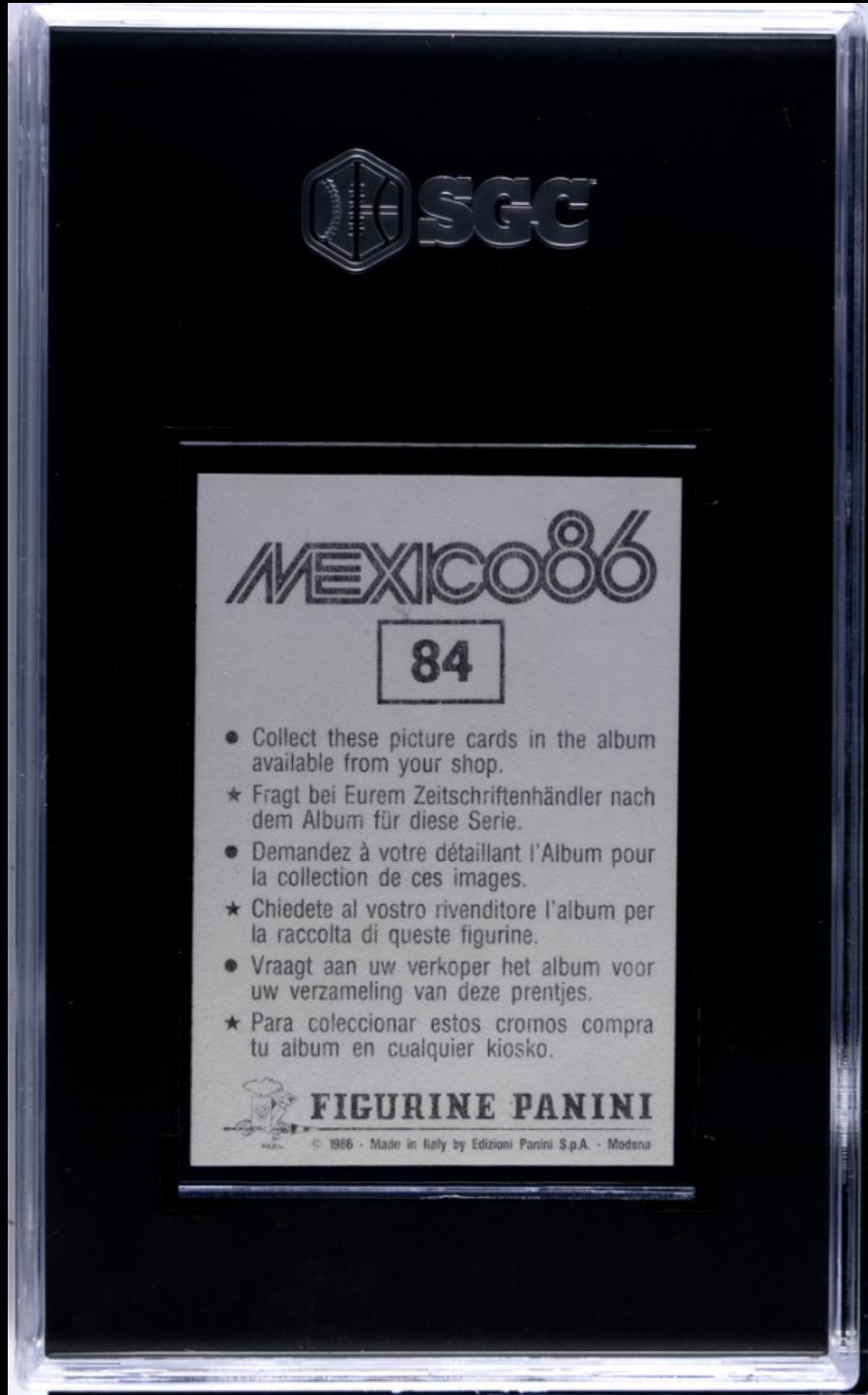 1986 Panini World Cup Stickers #84 Diego Maradona SGC 7.5. NM+ HIGHEST GRADED