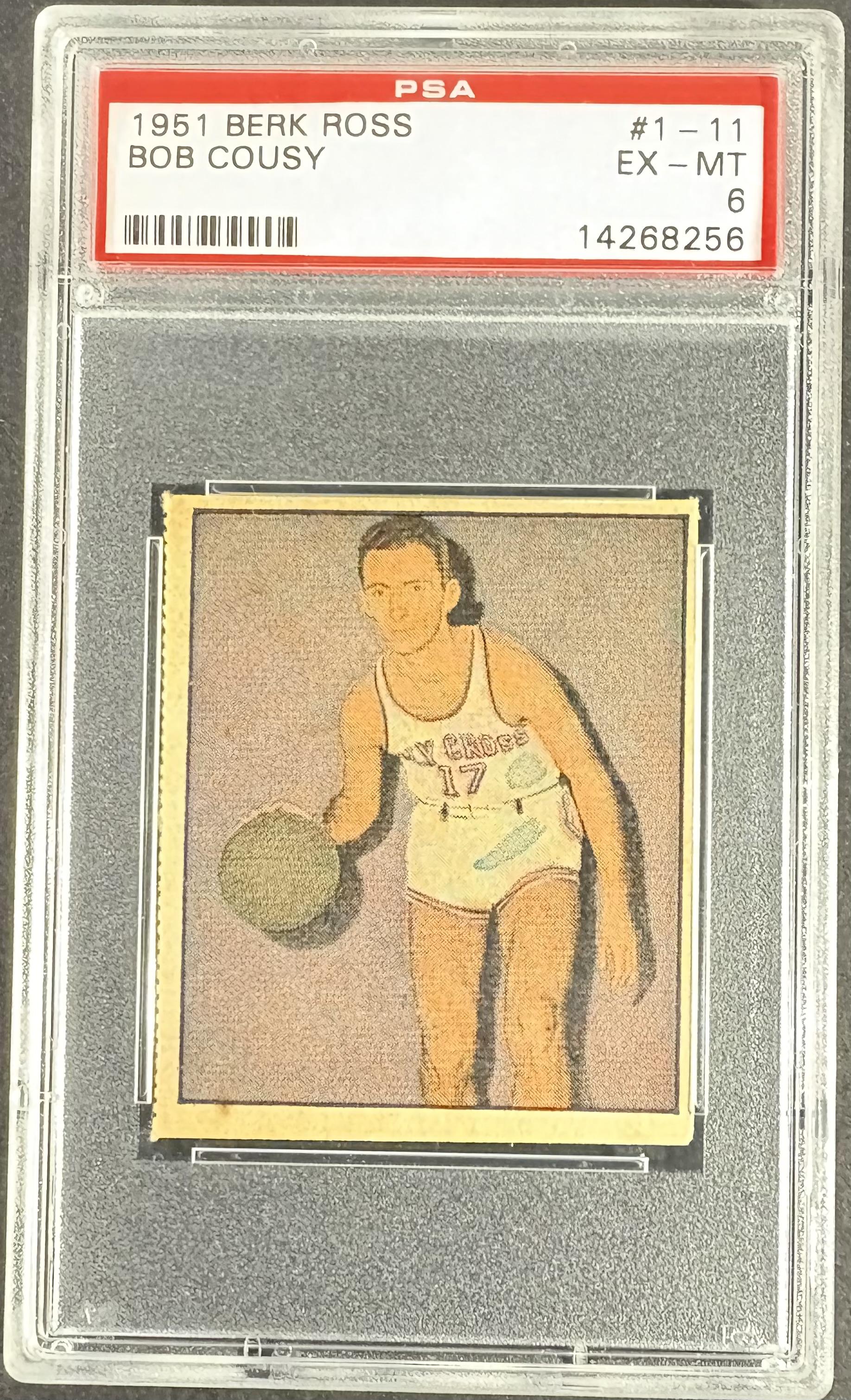 1951 Berk Ross #1-11 Bob Cousy RC Rookie PSA 6 EX-MT