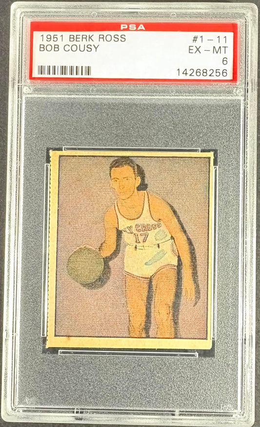 1951 Berk Ross #1-11 Bob Cousy RC Rookie PSA 6 EX-MT