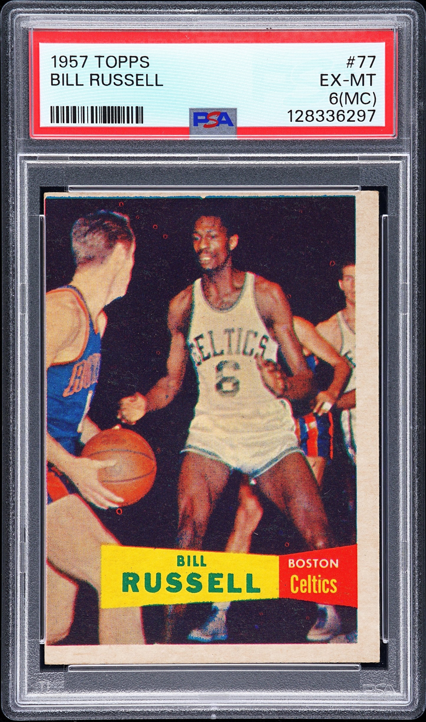 1957 Topps #77 Bill Russell RC Rookie PSA 6 mc New Label
