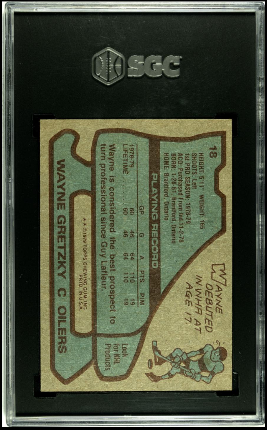 1979-80 Topps #18 Wayne Gretzky RC Rookie SGC 5.5 EX+ Well Centered