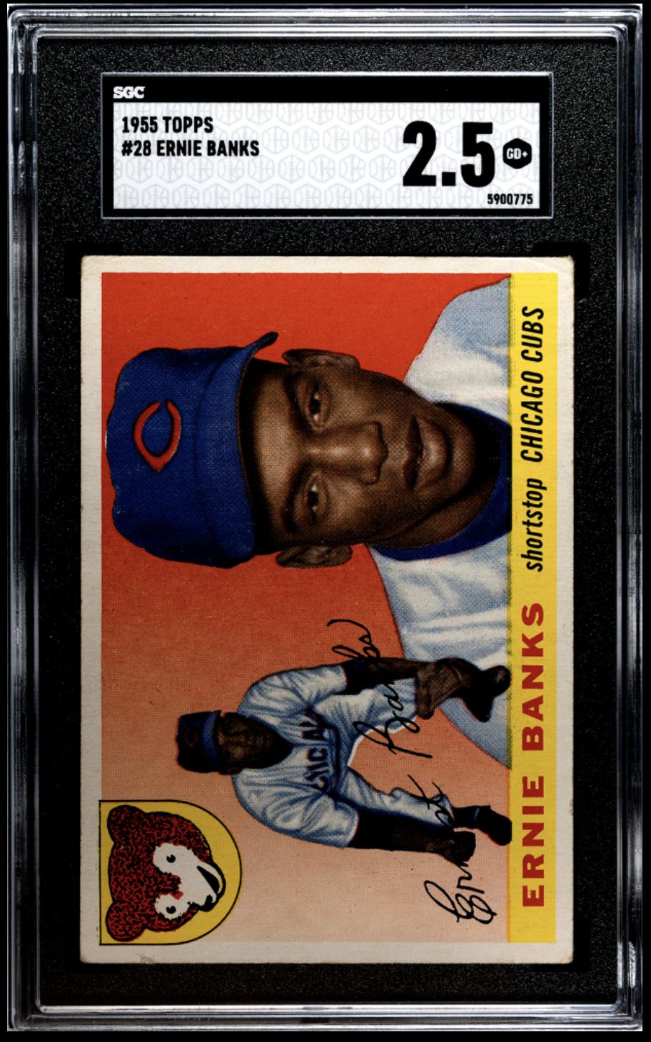 1955 Topps #28 Ernie Banks SGC 2.5 GD+ Well Centered