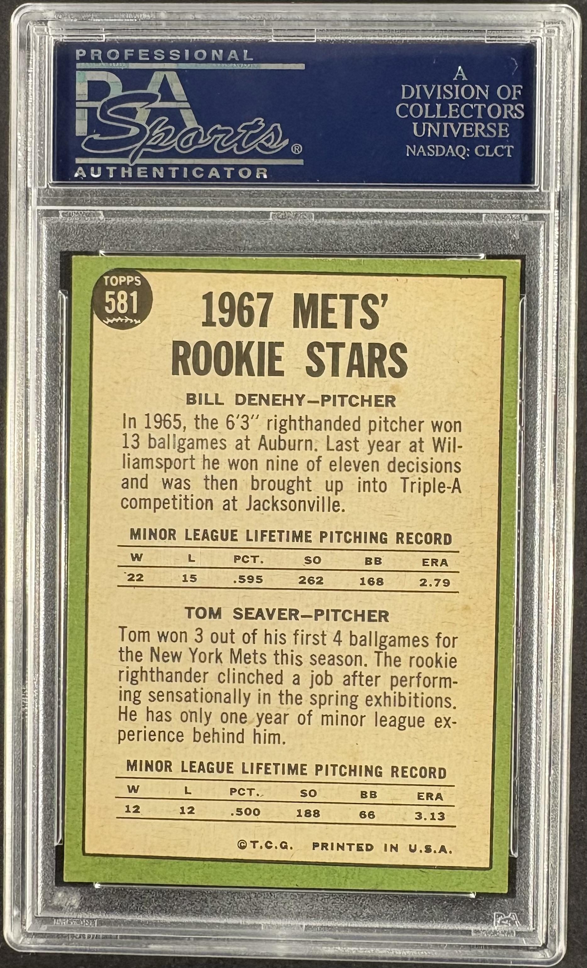 1967 Topps #581 Tom Seaver RC Rookie PSA 7.5 NM+ High Grade Well Centered