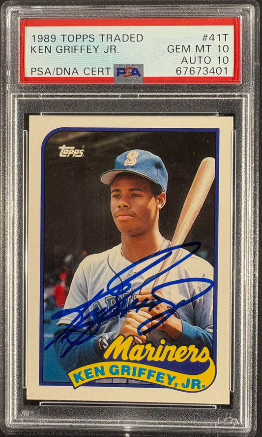 1989 Topps Traded #41T Ken Griffey, Jr. RC Rookie PSA 10 /10 AUTO Autograph
