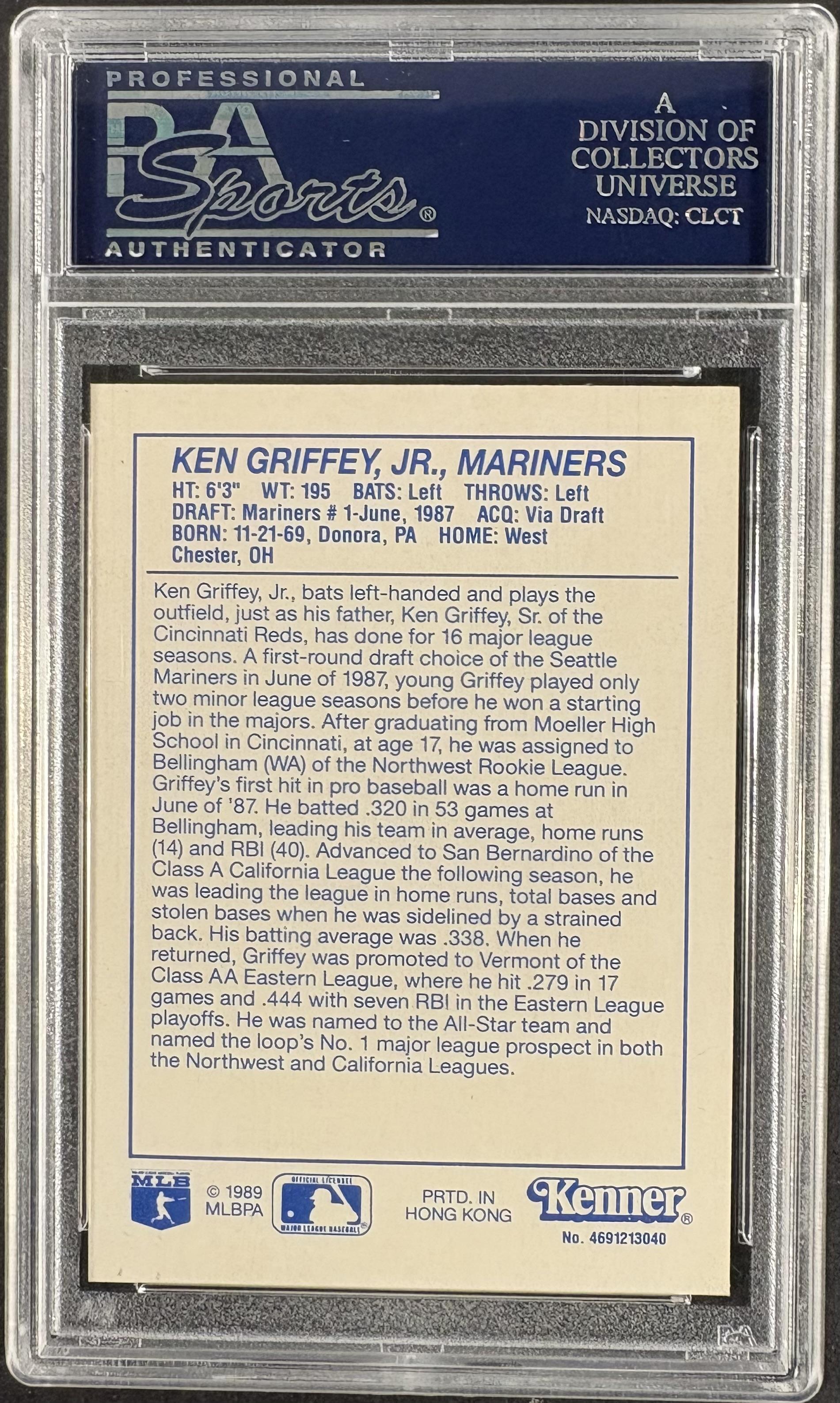 1990 Kenner Starting Lineup Cards Ken Griffey Jr. PSA 10 GEM MINT