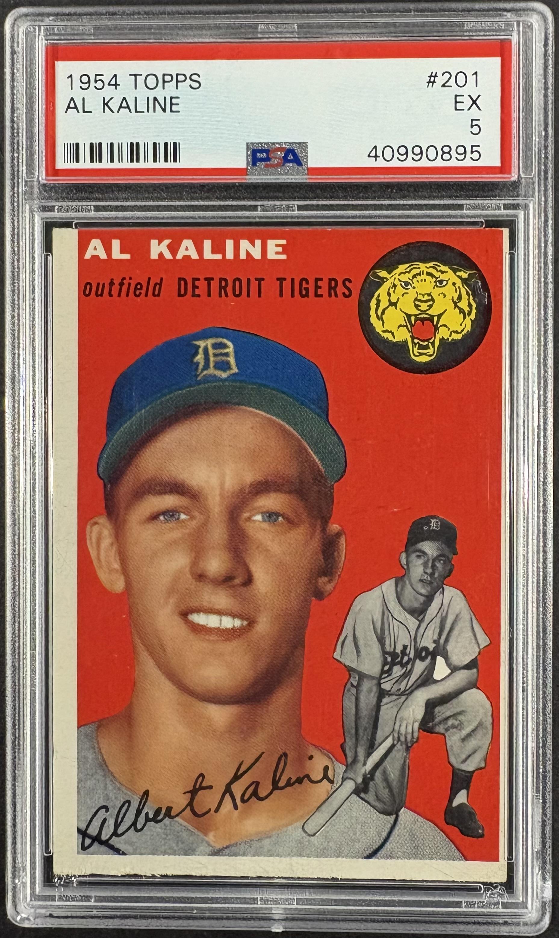 1954 Topps #201 Al Kaline RC Rookie PSA 5 EX Nice Color New Label