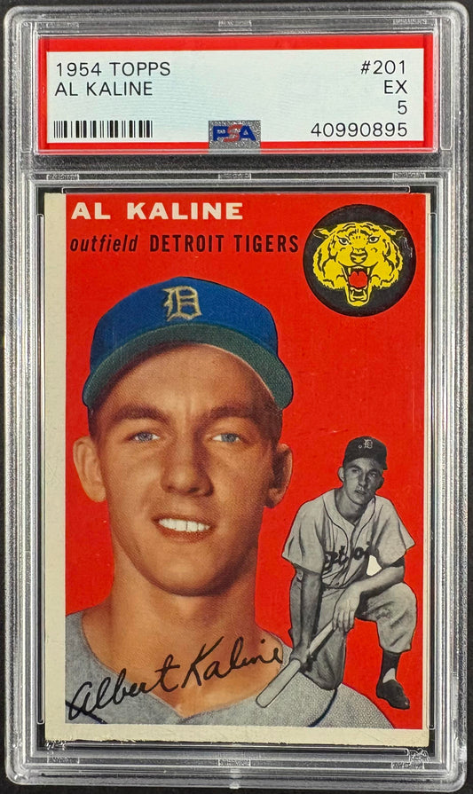 1954 Topps #201 Al Kaline RC Rookie PSA 5 EX Nice Color New Label