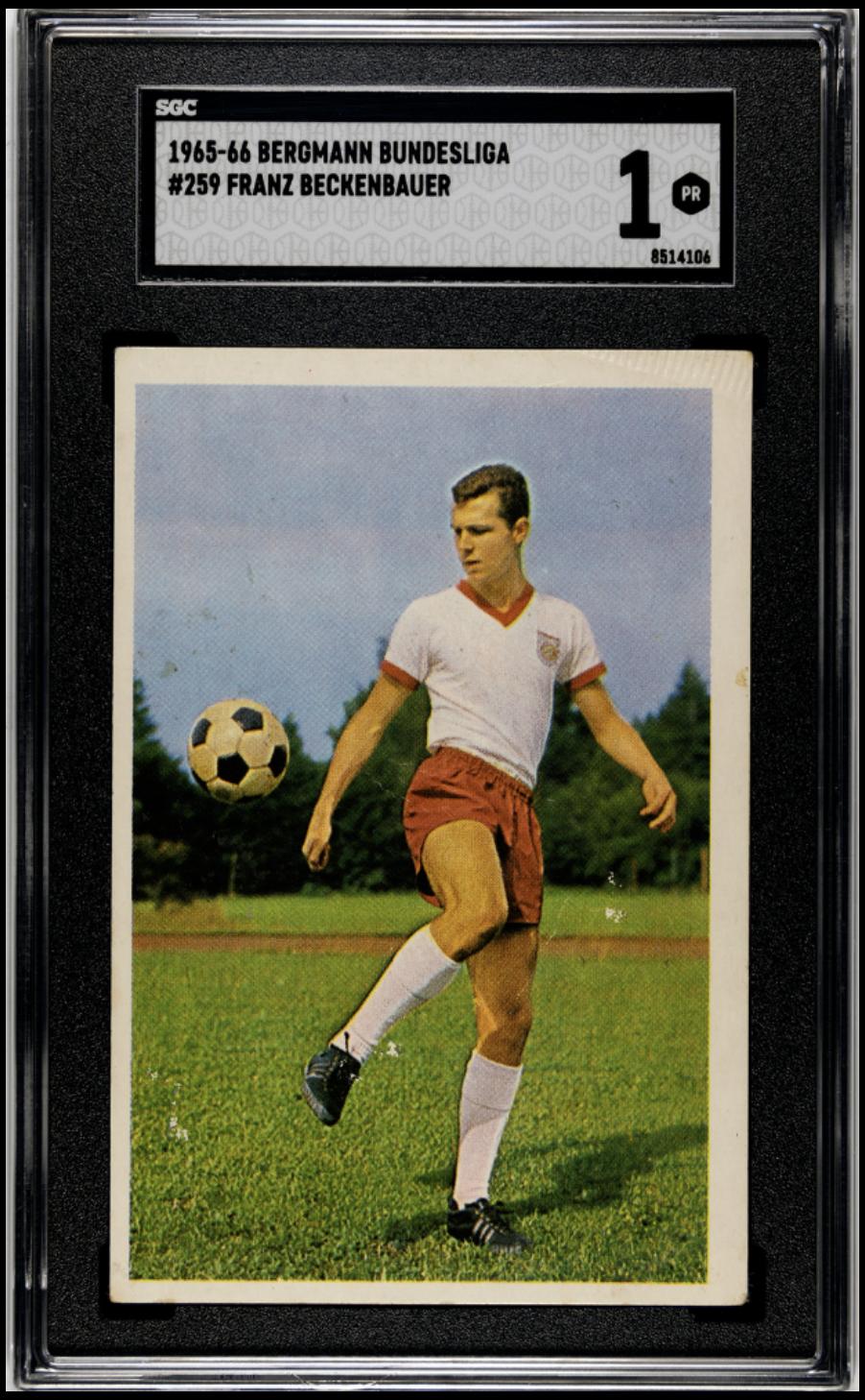 1965-66 Bergmann Fussball #259 Franz Beckenbauer RC Rookie SGC 1