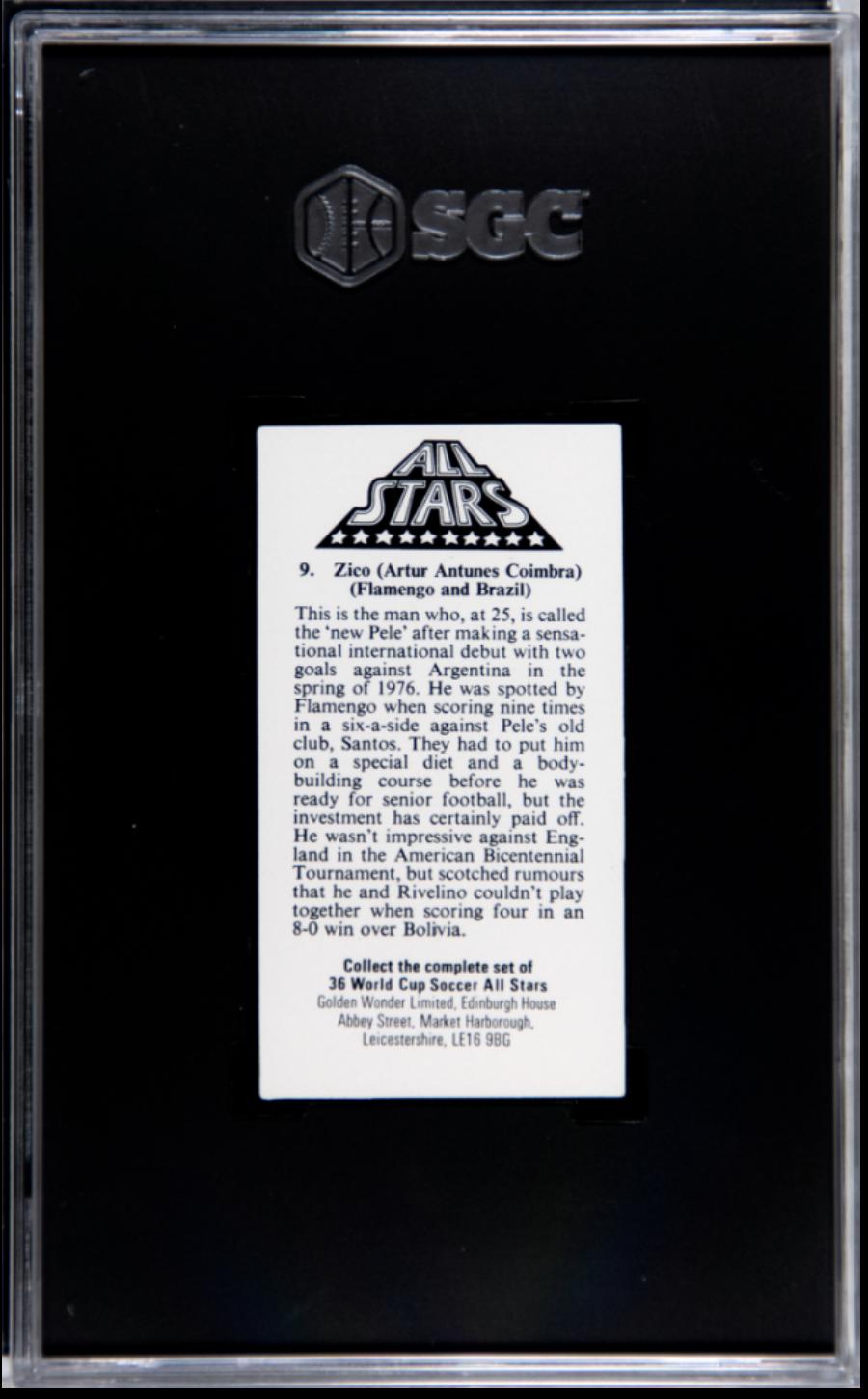 1978 Golden Wonder World Cup All Stars #9 Zico SGC 8.5 NM-MT+