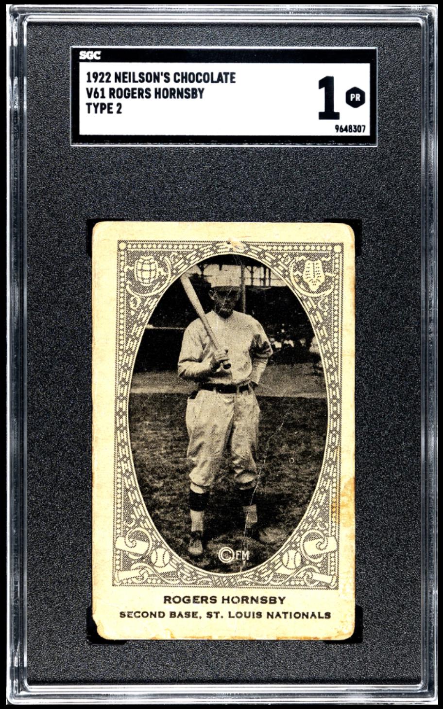 1922 Neilson's Chocolate V61 Type 2 Rogers Hornsby SGC 1