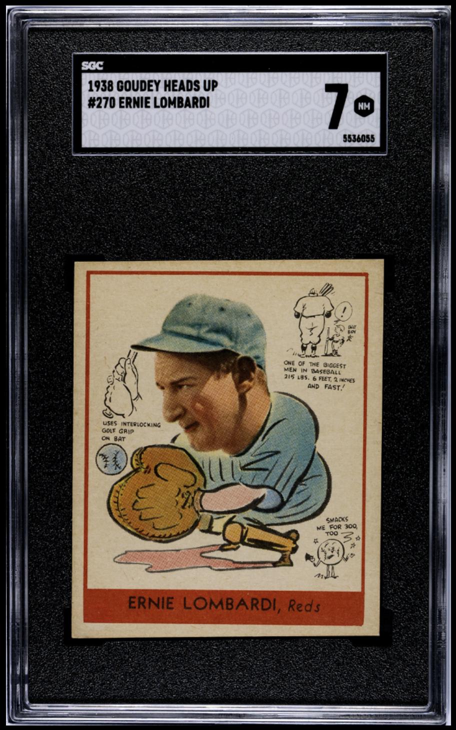 1938 Goudey Heads-Up (R323) #270 Ernie Lombardi SGC 7 NM Near Mint High Grade