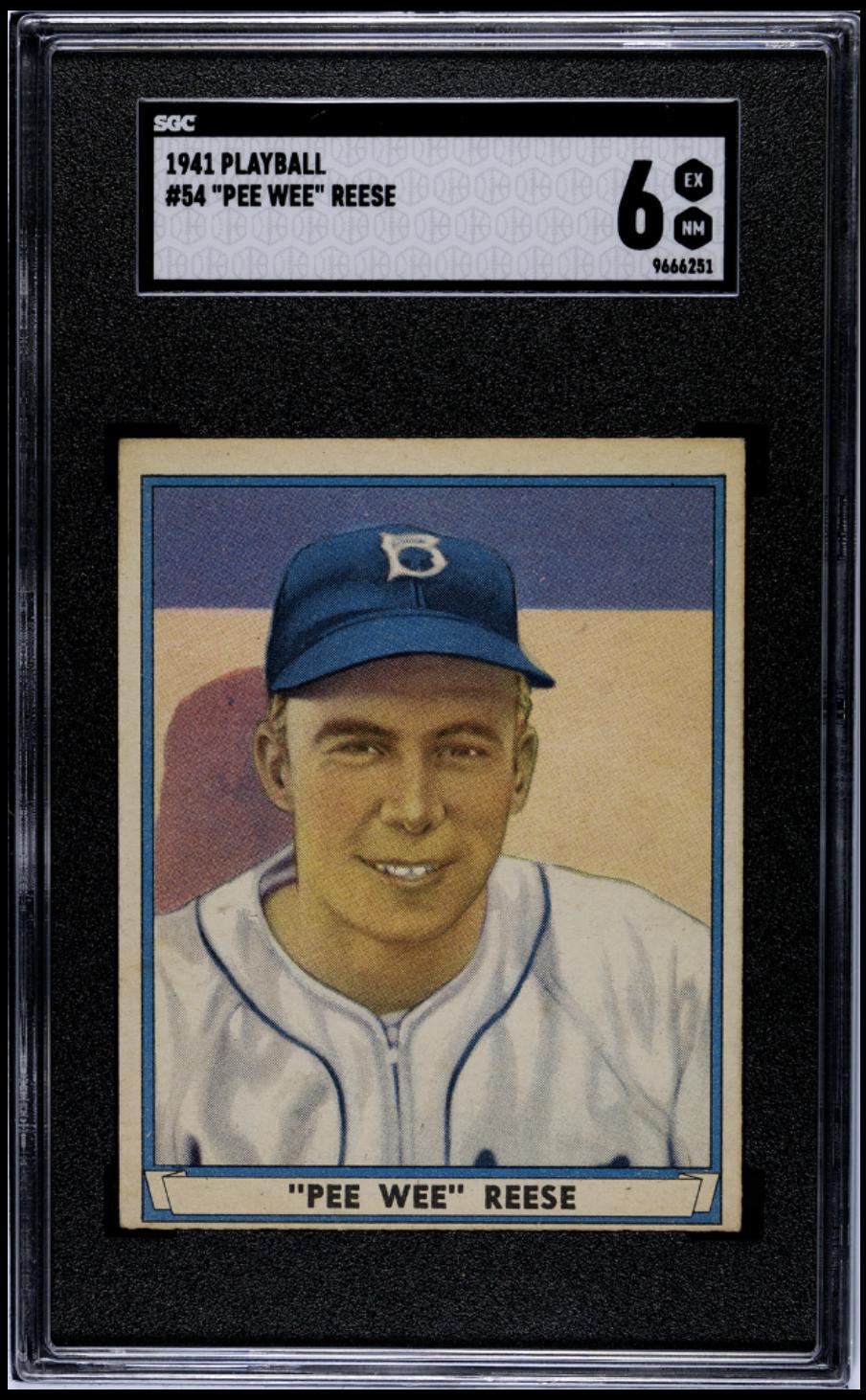 1941 Play Ball #54 Pee Wee Reese RC Rookie SGC 6 EX-NM High Grade