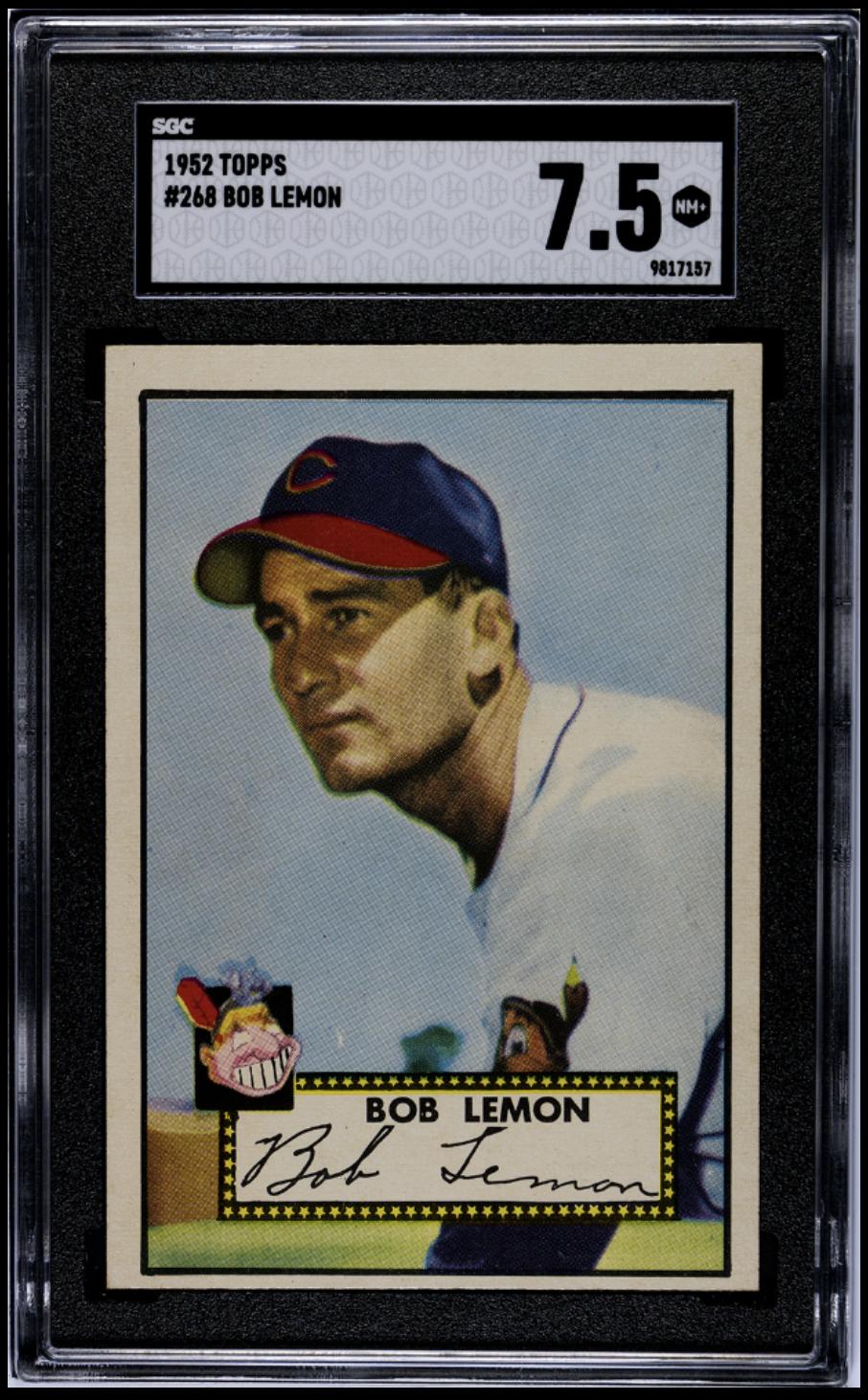1952 Topps #268 Bob Lemon SGC 7.5 NM+ High Grade