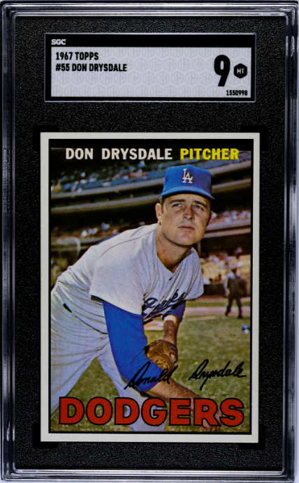 1967 Topps #55 Don Drysdale SGC 9 MINT HIGH GRADE