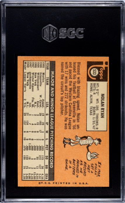 1969 Topps #533 Nolan Ryan SGC 4.5 VG-EX+