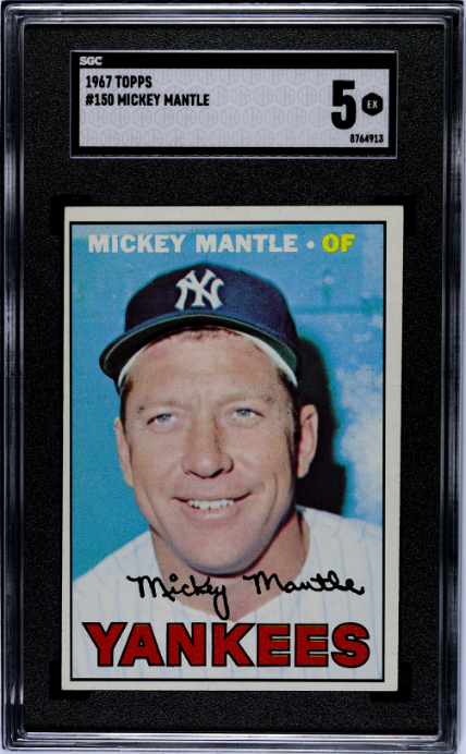 1967 Topps #150 Mickey Mantle SGC 5 EX Nice Color