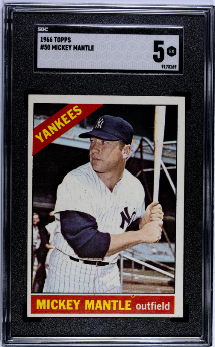 1966 Topps #50 Mickey Mantle SGC 5 EX Sharp