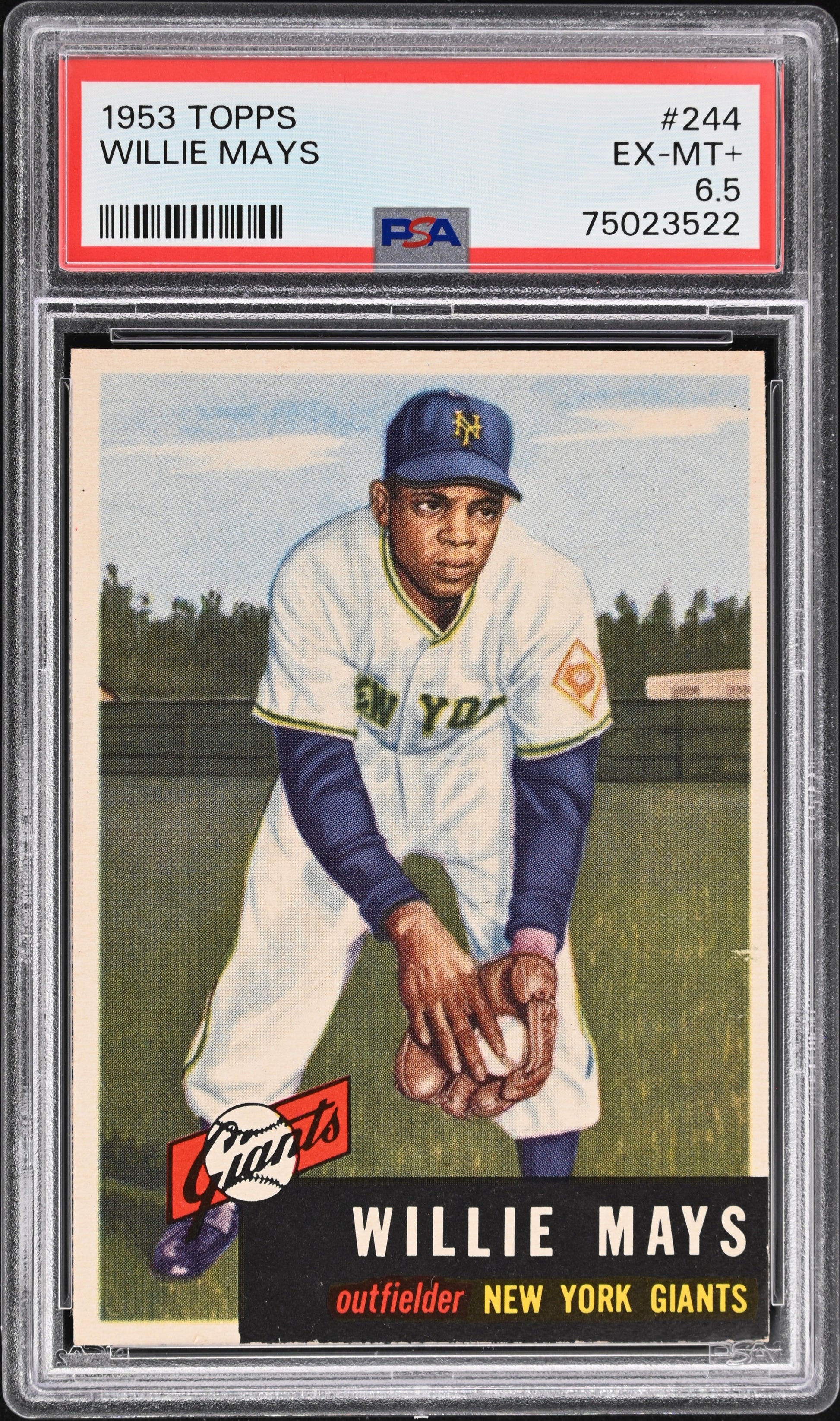 1953 Topps #244 Willie Mays PSA 6.5 EX-MT+ High Grade New Label