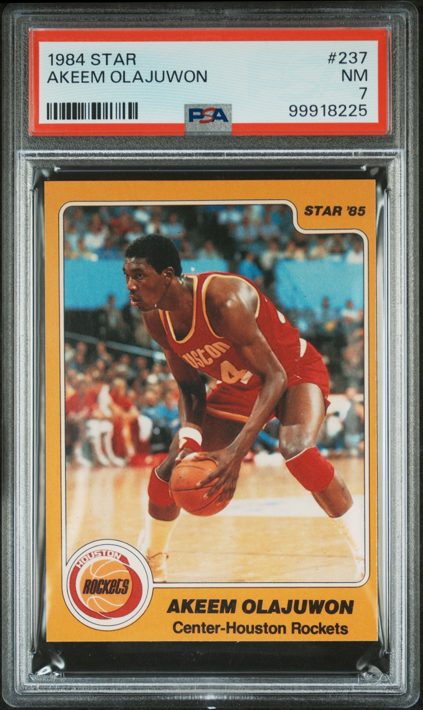 1984 Star #237 Akeem Hakeem Olajuwon RC Rookie PSA 7 NM Near Mint New Label