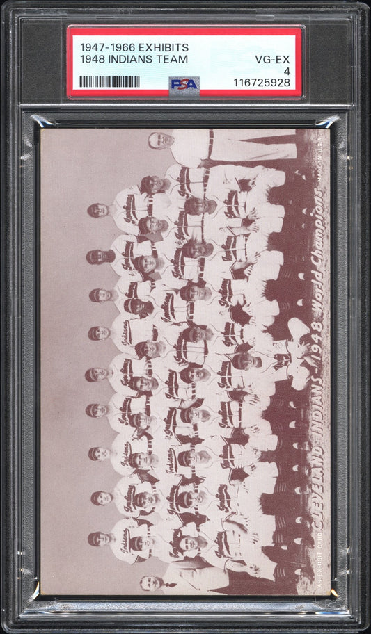 1947-66 Exhibits 1948 Cleveland Indians Team PSA 4 VG-EX New Label