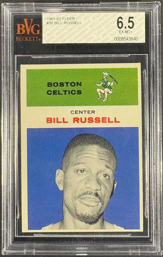 1961-62 Fleer #38 Bill Russell BVG 6.5 EX-MT+